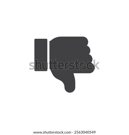 A hand giving a thumbs-down gesture vector icon. filled flat sign for mobile concept and web design. Thumbs Down glyph icon. Negative feedback symbol, logo illustration. Vector graphics