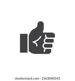 A hand giving a thumbs-up gesture vector icon. filled flat sign for mobile concept and web design. Thumbs Up glyph icon. Positive feedback symbol, logo illustration. Vector graphics