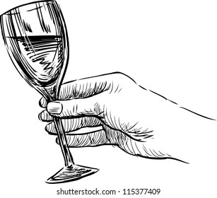 hand with a glass