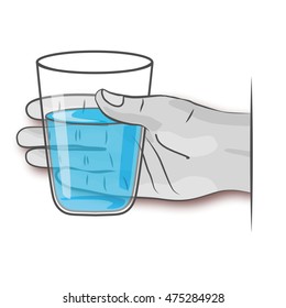 Hand with glass of fresh clean water 