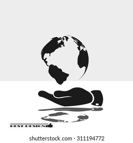 hand ,globe