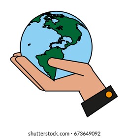 Hand and globe design