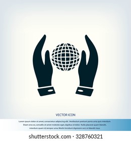 Hand and Globe icon
