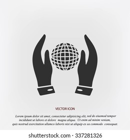 Hand and Globe icon