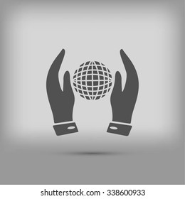 Hand and Globe icon