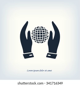 Hand and Globe icon