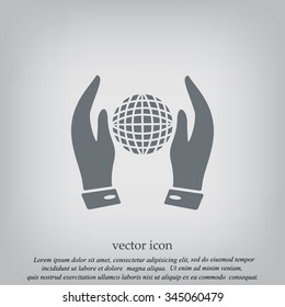 Hand and Globe icon