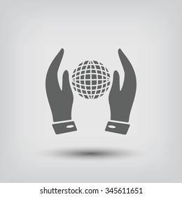 Hand and Globe icon