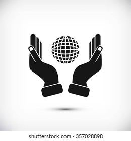 Hand and Globe icon