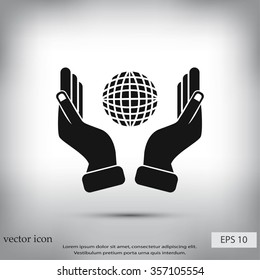 Hand and Globe icon