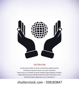 Hand and Globe icon