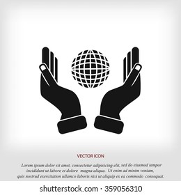 Hand and Globe icon