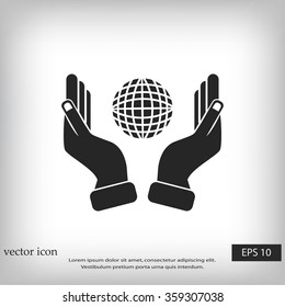 Hand and Globe icon