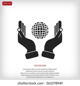 Hand and Globe icon