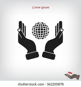 Hand and Globe icon