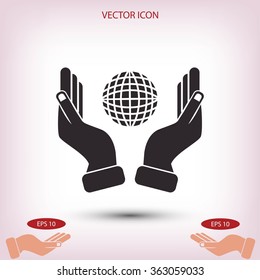 Hand and Globe icon