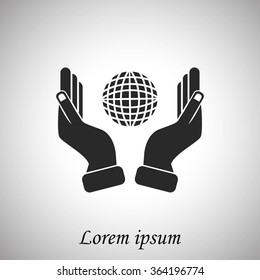 Hand and Globe icon