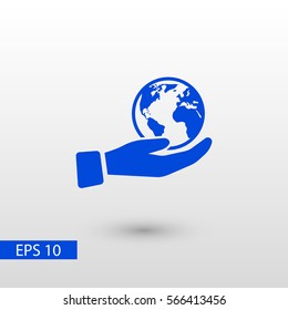 hand globe icon