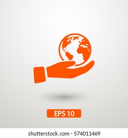 hand globe icon