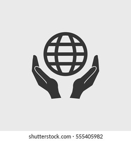 Hand Globe icon illustration isolated vector sign symbol