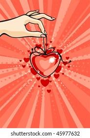 Hand with a glossy heart