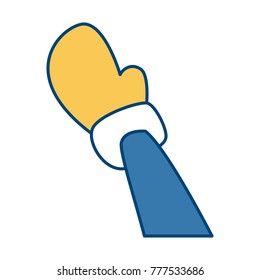 Hand with glove cartoon