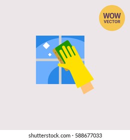 Hand in Glove Cleaning Tile Icon