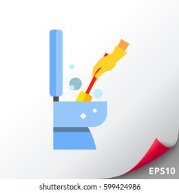 Hand in Glove Cleaning Toilet Icon