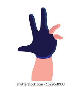 Hand with glove design, Augmented reality virtual technology device and modern theme Vector illustration