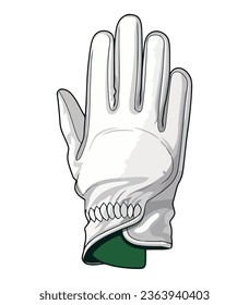 Hand in glove over white
