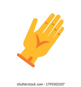 hand with glove tool flat style icon vector illustration design