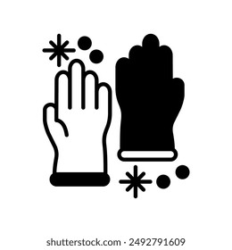 Hand Gloves Glyph Icon, Vector illustration