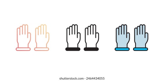 Guantes de mano diseño de icono con fondo blanco ilustración de stock