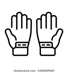 Hand gloves icon in linear style 