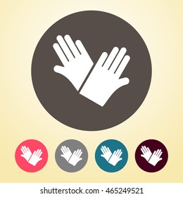 Hand Gloves Icon in round shape.