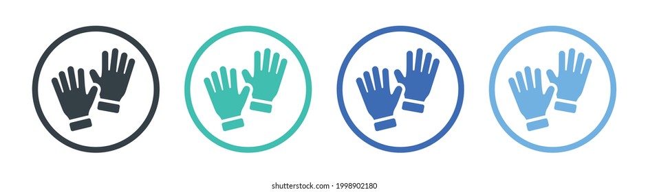 Hand gloves icon set isolated on white. Rubber gloves symbol.