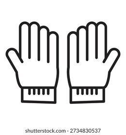 Ícone de luvas de mão, Ícone de luvas de trabalho, Ícone de luvas de segurança ilustração simples para web e app.eps