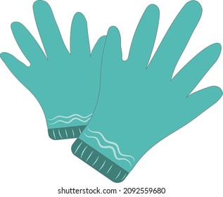 Hand gloves illustration  for sticker, decoration or gardening activity illustration