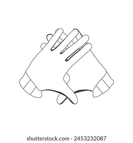 Hand Gloves Line Art | Vector EPS File Available.