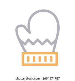 icono de línea de color vectorial de guantes de mano 