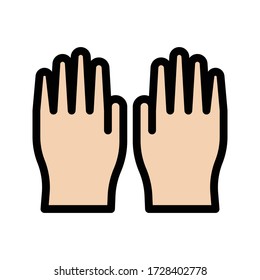 hand gloves vector flat color icon 