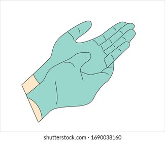 Guantes de mano con estilo de ilustración vectorial o estilo de caricatura (Corona Virus)