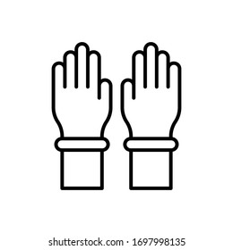  Ilustración del contorno vectorial de los guantes de mano. covid-19 EPS 10