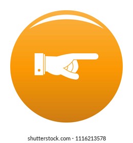 Hand go icon. Simple illustration of hand go vector icon for any design orange
