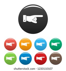 Hand go icon. Simple illustration of hand go vector icons set color isolated on white