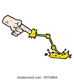 mano de la caricatura de dios