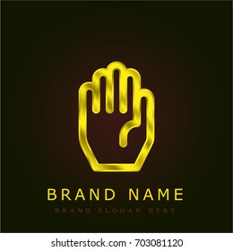 Hand golden metallic logo