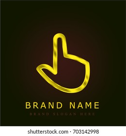 Hand golden metallic logo