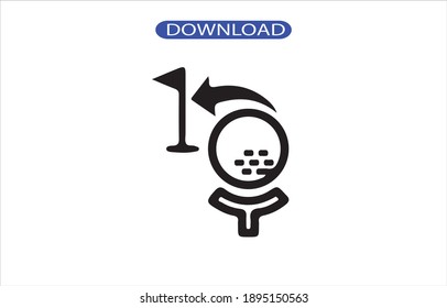 hand golf icon or large quality logo symbol