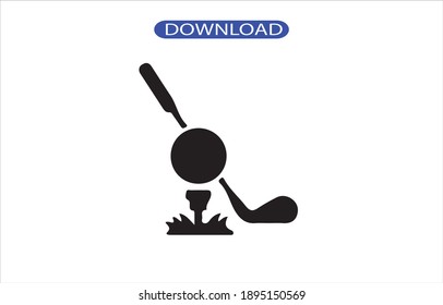 hand golf icon or large quality logo symbol